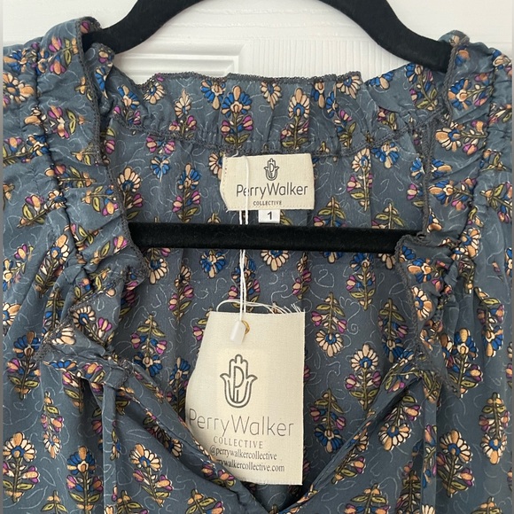 NWT Perry Walker Collective Varina Silk Blend Top - Picture 2 of 5
